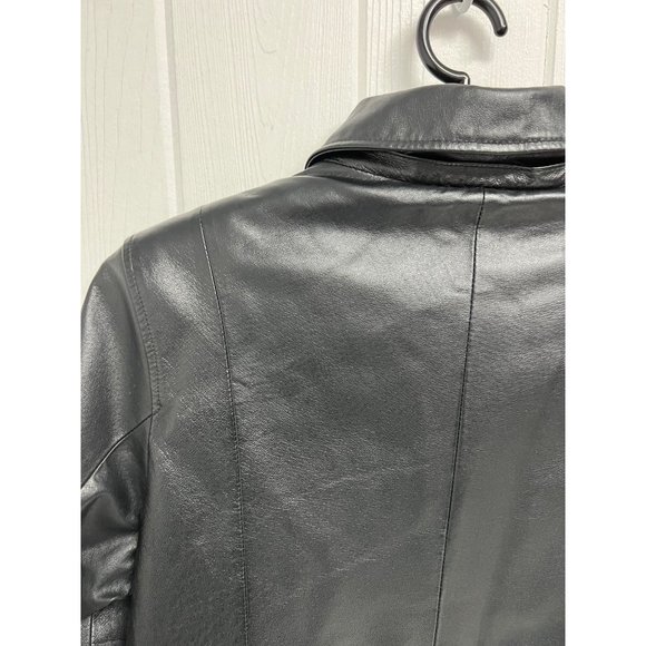 Bromley Sport men's 100% leather coat black full zip up sherpa lined size M - Picture 13 of 14